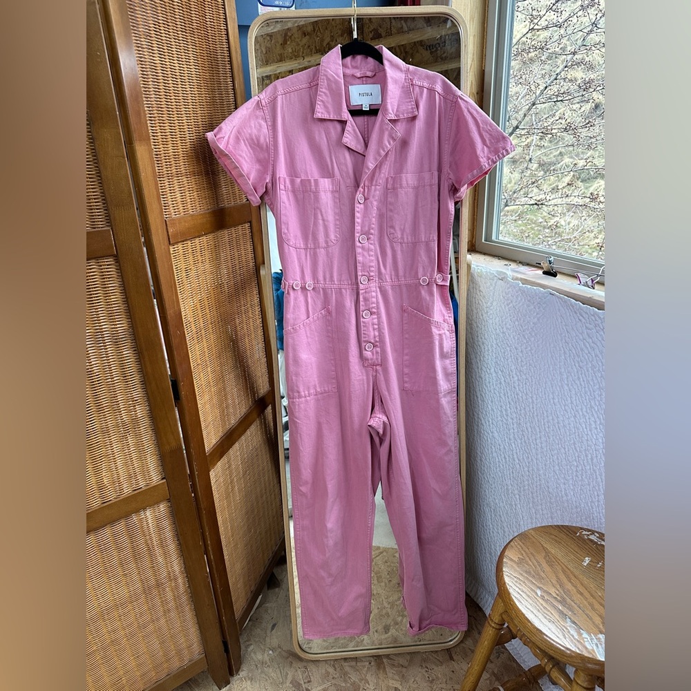 NWOT Pistola bubblegum pink cotton boiler jumpsuit - Picture 3 of 7